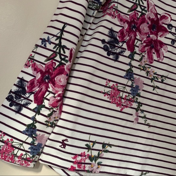 Joules • 6 • Long Sleeve Striped Floral T Shirt Top - Picture 3 of 5